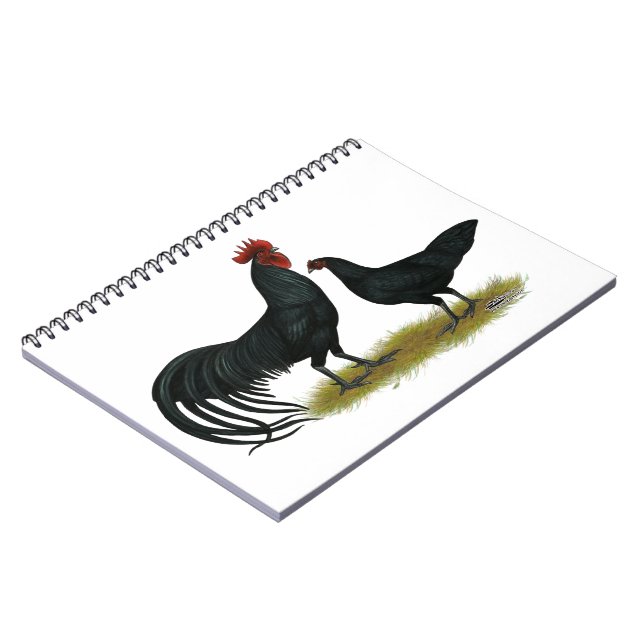 Tomaru Long Crower Chickens Spiral Notebook (Left Side)