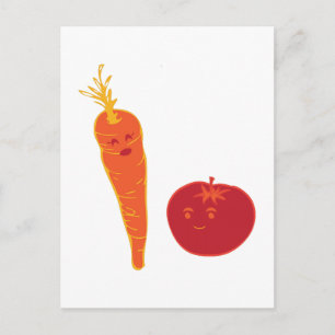 Tomato And Carrot Postcard
