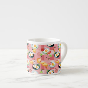 Tomato and Fried Eggs Pattern Espresso Cup
