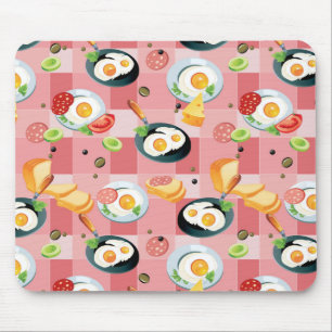 Tomato and Fried Eggs Pattern Mouse Pad
