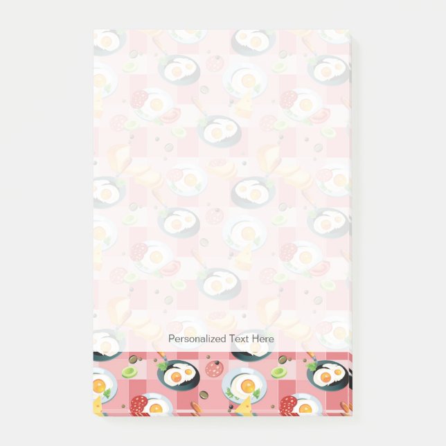 Tomato and Fried Eggs Pattern Post-it Notes (Front)