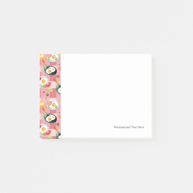 Tomato and Fried Eggs Pattern Post-it Notes (Front)