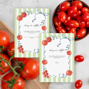 Tomato baby shower - diaper raffle  enclosure card