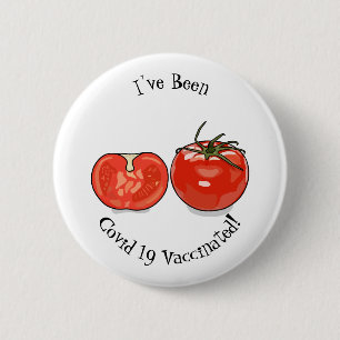 Tomato cartoon illustration 6 cm round badge