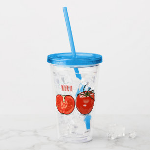 Tomato cartoon illustration acrylic tumbler