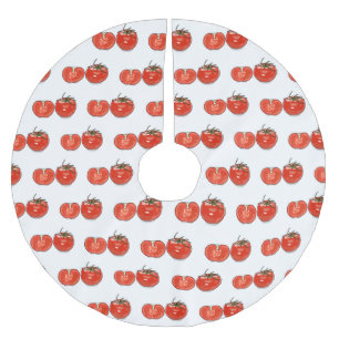 Tomato cartoon illustration  brushed polyester tree skirt