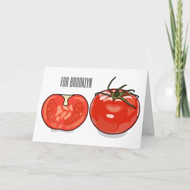 Tomato cartoon illustration  card (Front)