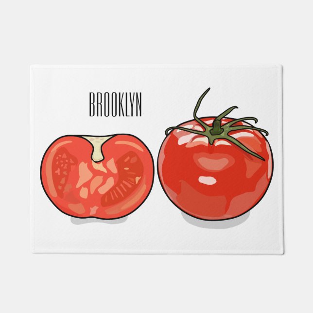 Tomato cartoon illustration  doormat (Front)
