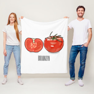 Tomato cartoon illustration  fleece blanket