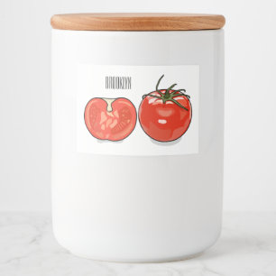 Tomato cartoon illustration  food label