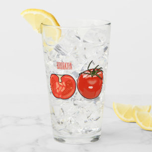 Tomato cartoon illustration glass