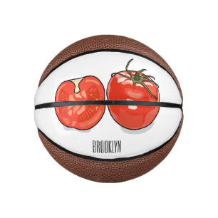 Tomato cartoon illustration  mini basketball