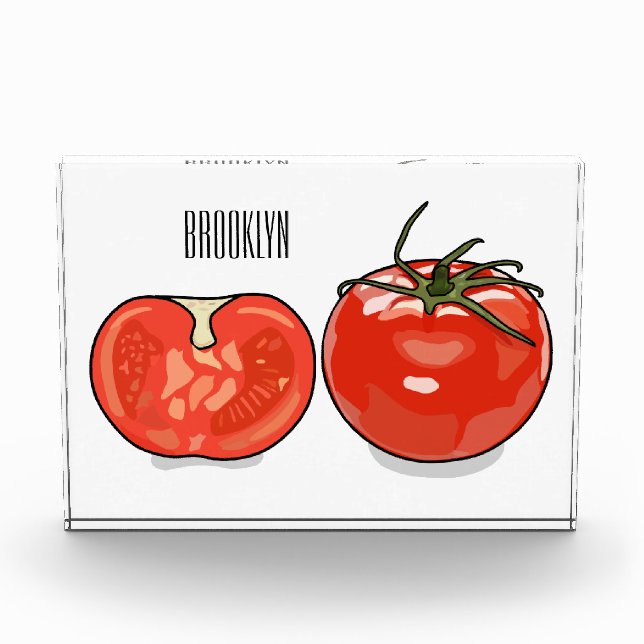 Tomato cartoon illustration  photo block (Front)