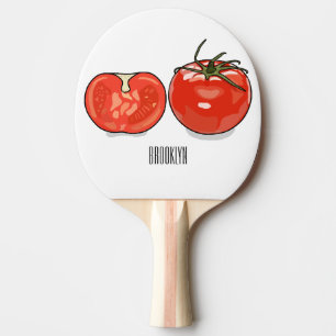 Tomato cartoon illustration  ping pong paddle