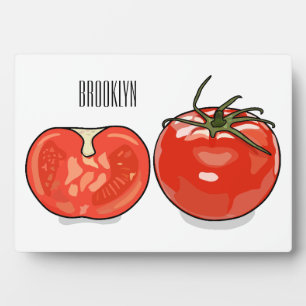 Tomato cartoon illustration plaque