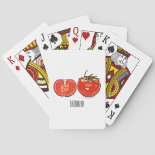 Tomato cartoon illustration  playing cards
