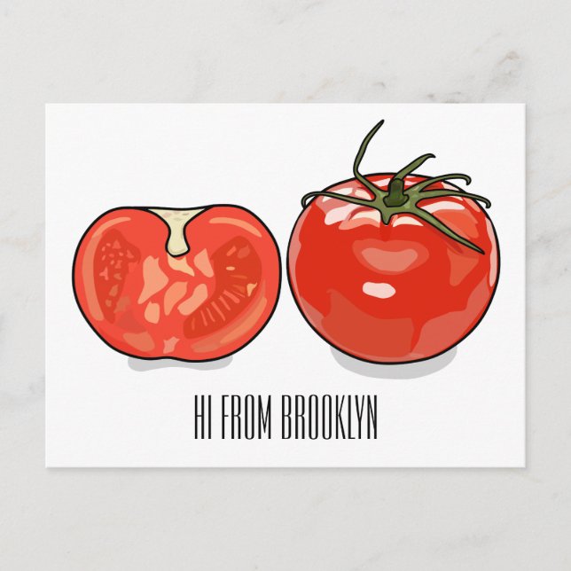 Tomato cartoon illustration  postcard (Front)