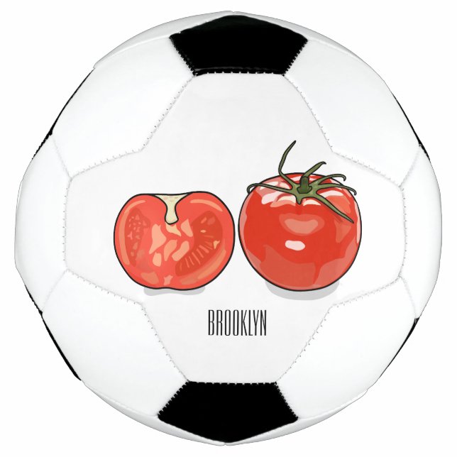 Tomato cartoon illustration  soccer ball (Front)