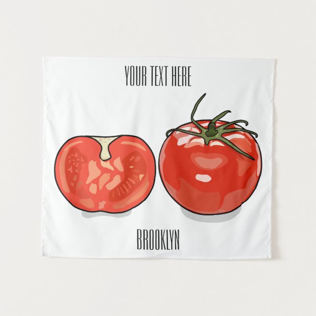 Tomato cartoon illustration  tapestry (Front (Horizontal))