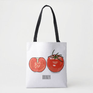 Tomato cartoon illustration tote bag