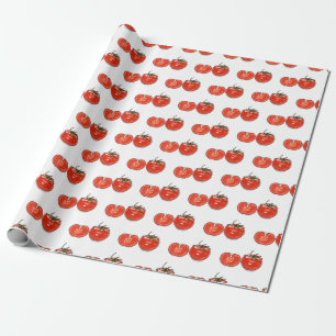 Tomato cartoon illustration  wrapping paper