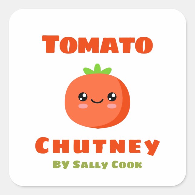 Tomato chutney square sticker (Front)