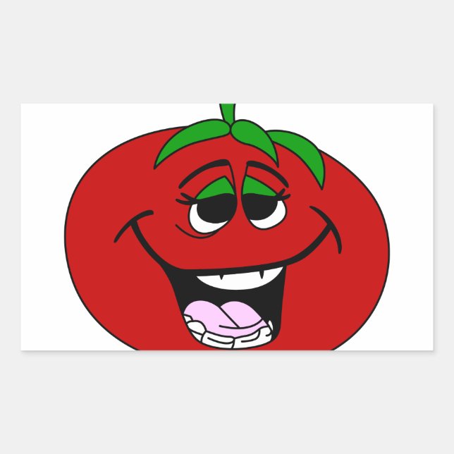 Tomato Face Rectangular Sticker (Front)