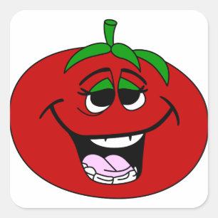 Tomato Face Square Sticker