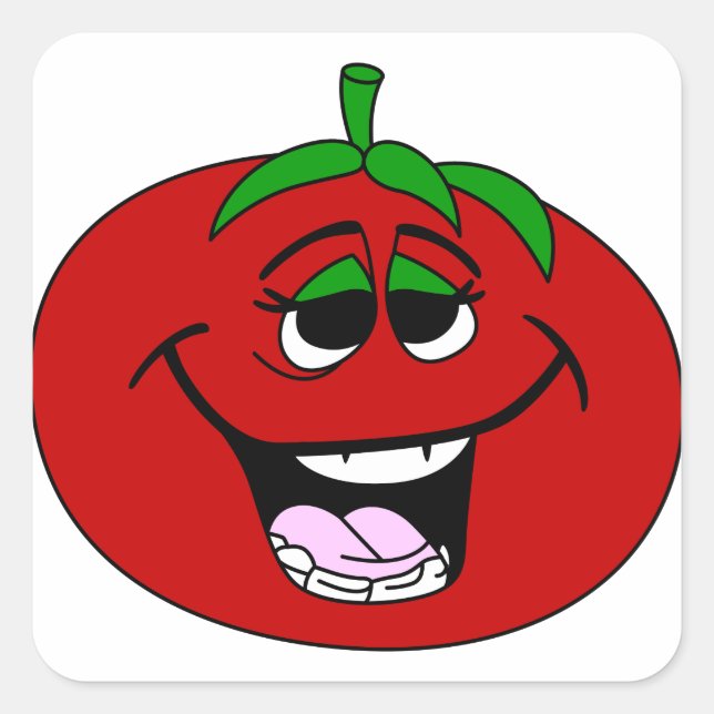 Tomato Face Square Sticker (Front)