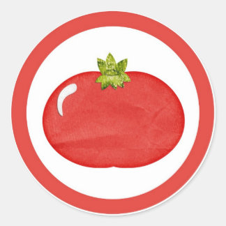 Tomato flavour circle sticker labels