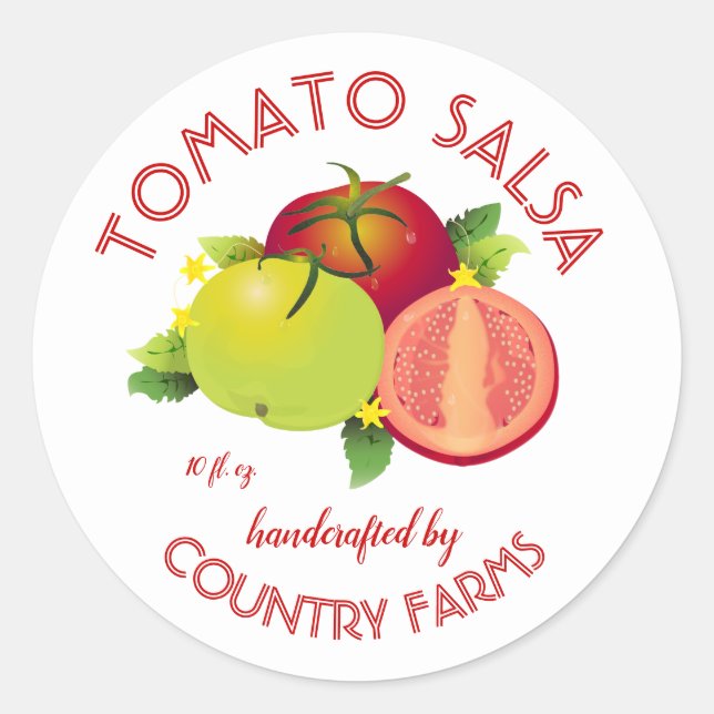 Tomato Fruit Vegetable Canning Classic Round Sticker (Front)