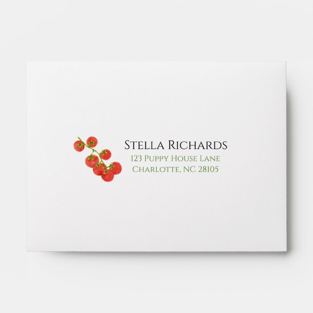 Tomato garden summer vegetable picnic address  envelope (Front)