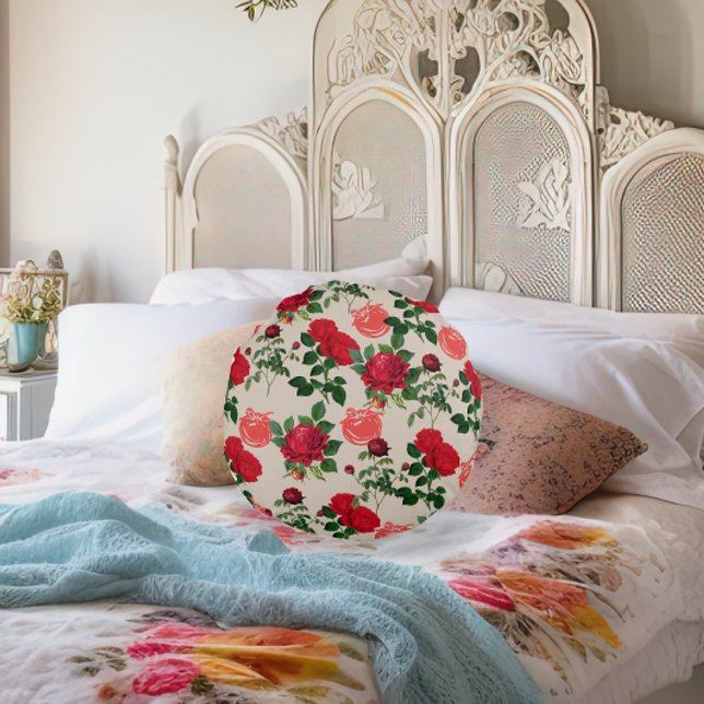 Tomato Girl Aesthetic Vintage Vegetable Rose Round Cushion (Creator Uploaded)