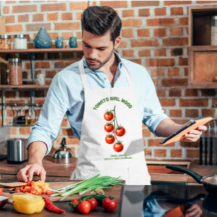Tomato Girl Mood Aesthetic Watercolor Long Apron