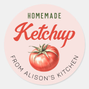 Tomato Ketchup Canning label watercolour tomato