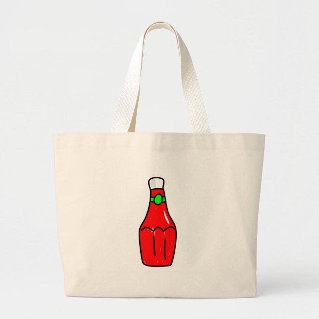 Tomato Ketchup Large Tote Bag (Front)