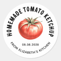 Tomato Ketchup preserve with watercolour tomato