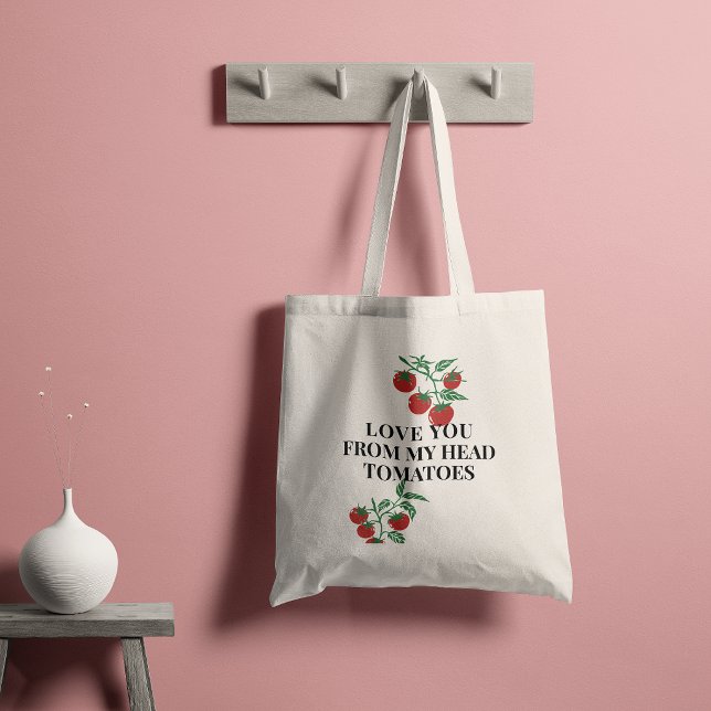Tomato Love Note Tomato Red Vine Green Tote Bag (Creator Uploaded)