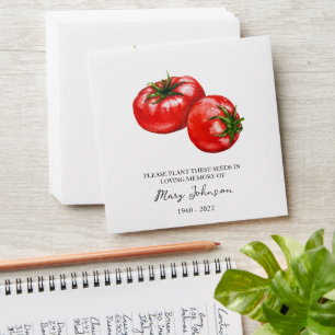 Tomato Memorial Funeral Seed Envelope