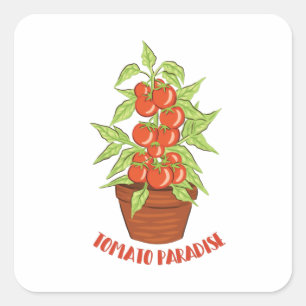 TOMATO PARADISE SQUARE STICKER