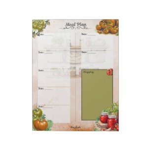 Tomato Paste Blank Meal Planner Notepad