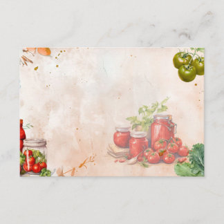 Tomato Paste Blank Recipe Card