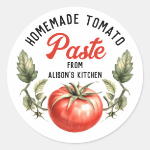 Tomato Paste custom vintage style canning Classic Round Sticker