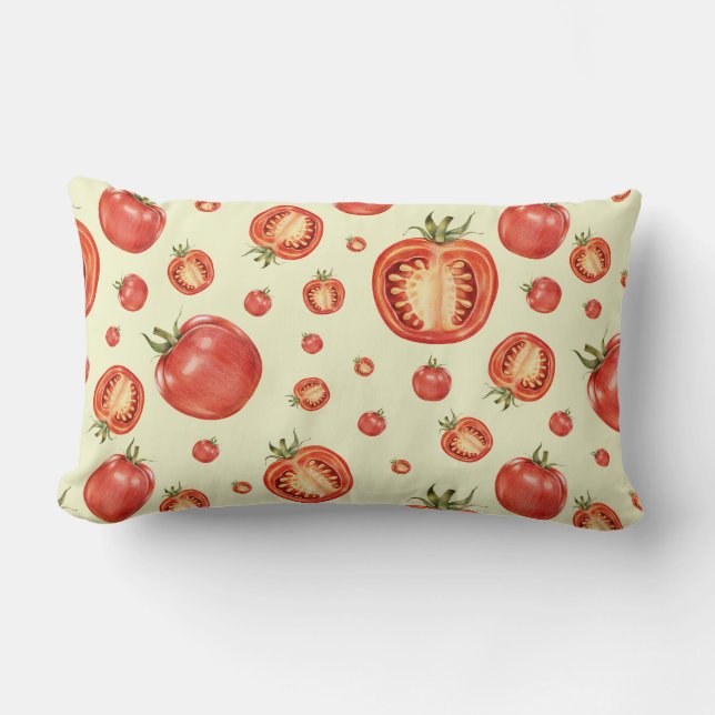 Tomato Pattern Lumbar Cushion (Front)