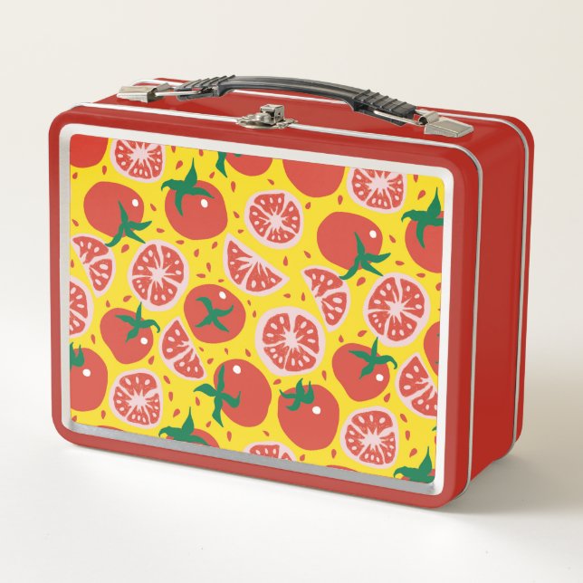 Tomato pattern metal lunch box (Front)