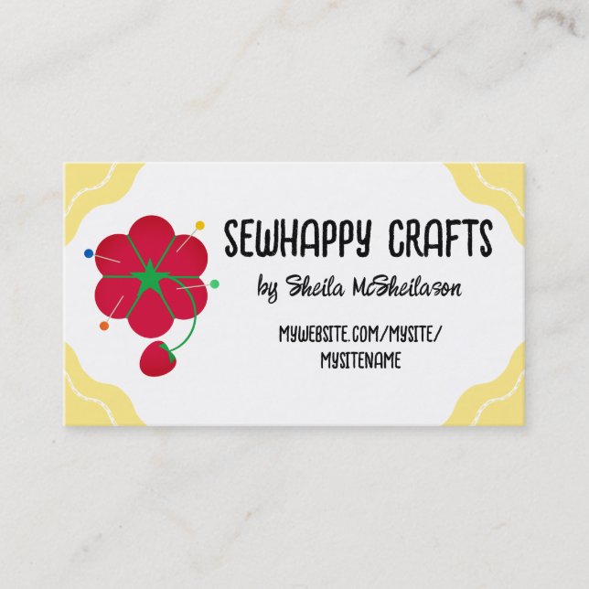 tomato pincushion strawberry sewing fashion access business card (Front)