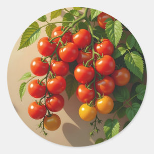 Tomato Plant Gardening Themed Summer Vibes Classic Round Sticker