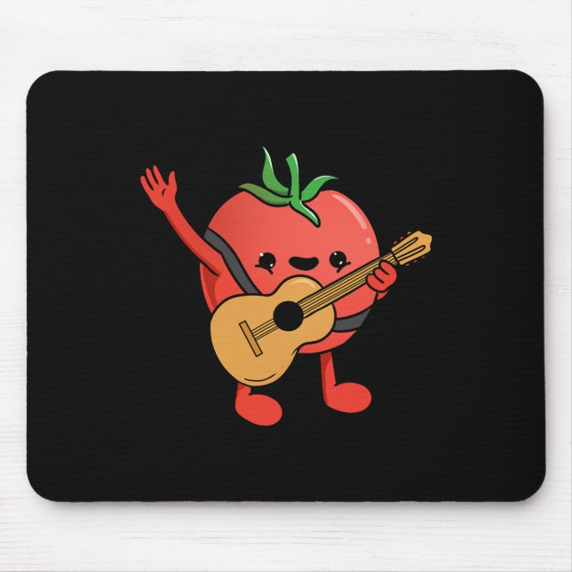 Tomato Playing Guitar Tomato Lover  Mouse Pad (Front)