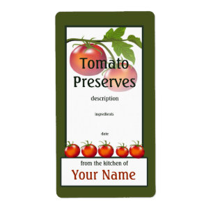 Tomato Preserved Kitchen Label