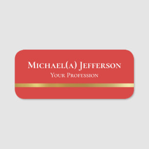 Tomato Red, A Fashion Trend Colour And Luxury Gold Name Tag